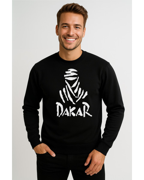 Juodas džemperis be gobtuvo Dakar (baltas)