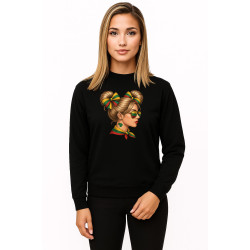 Women's black hooded sweatshirt Lithuaniaite