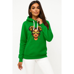 Moteriškas žalias džemperis Lietuvaitė su akiniais