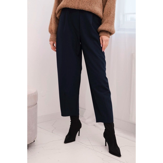 Moteriškos tamsiai mėlynos spalvos aukštu liemeniu kelnės Lori