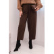Moteriškos rudos spalvos aukštu liemeniu kelnės Lori