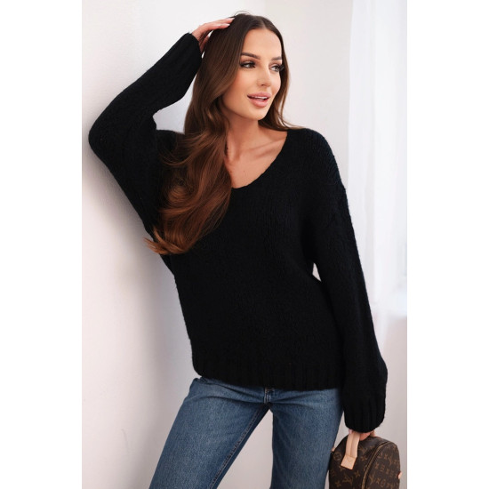 Moteriškas juodos spalvos megztinis Elin
