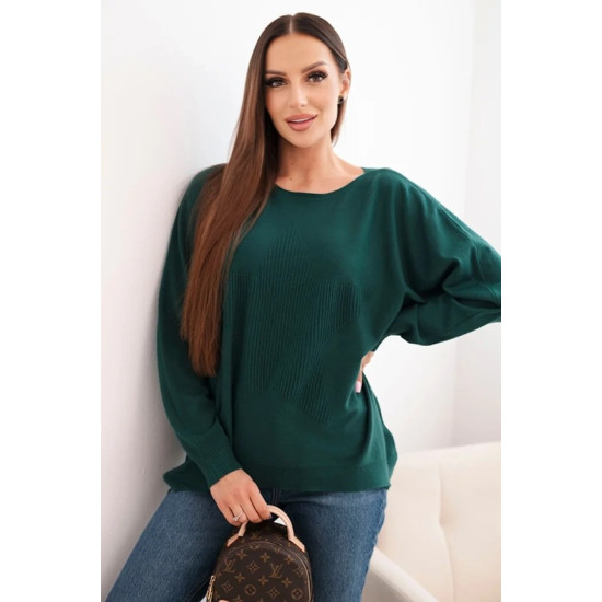 Moteriškas tamsiai žalias megztinis Star