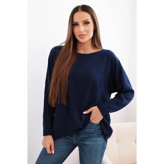 Moteriškas tamsiai mėlynas megztinis Star