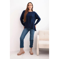 Moteriškas tamsiai mėlynas megztinis Star