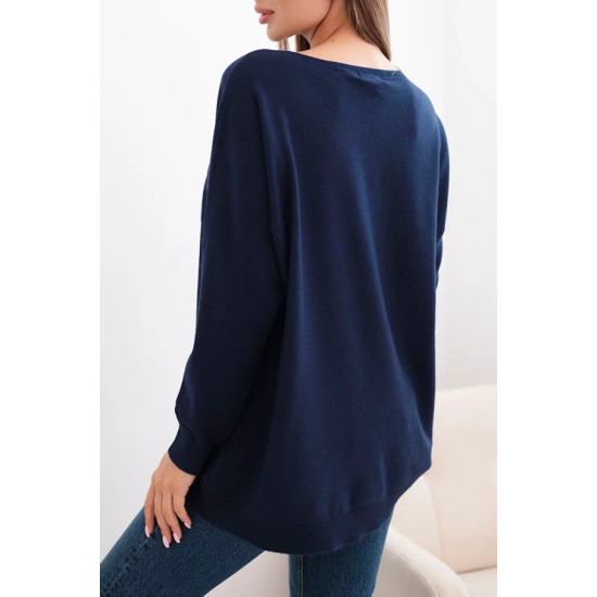 Moteriškas tamsiai mėlynas megztinis Star