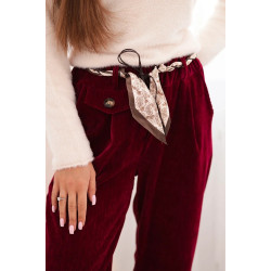 Moteriškos bordo spalvos kelnės Rica