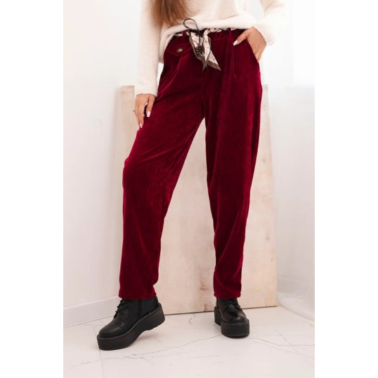 Moteriškos bordo spalvos kelnės Rica