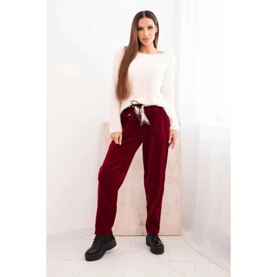 Moteriškos bordo spalvos kelnės Rica
