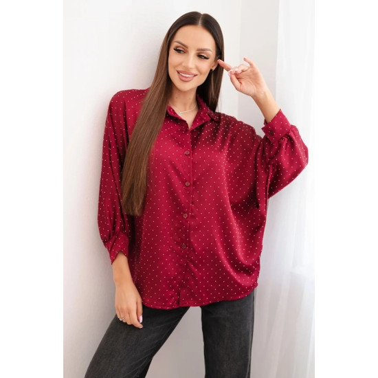 Moteriška elegantiška bordo spalvos palaidinė Amand