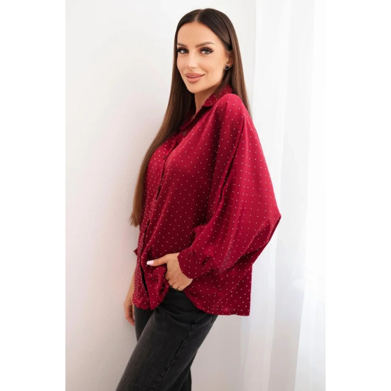 Moteriška elegantiška bordo spalvos palaidinė Amand