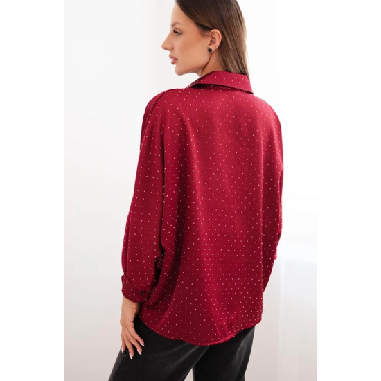 Moteriška elegantiška bordo spalvos palaidinė Amand