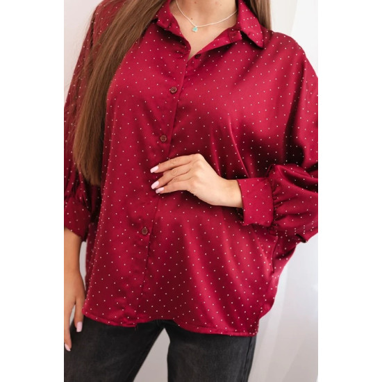 Moteriška elegantiška bordo spalvos palaidinė Amand