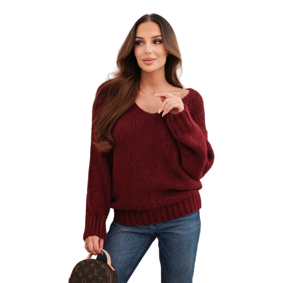 Moteriškas bordo spalvos megztinis Elin