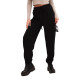 Moteriškos juodos spalvos kelnės Ador