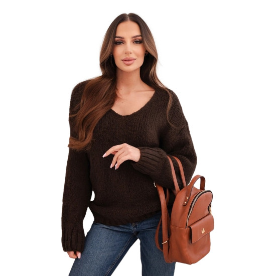 Moteriškas rudos spalvos megztinis Elin
