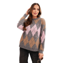 Moteriškas pilkas megztinis Romb