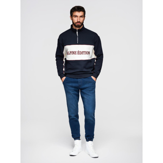 Vyriški tamsiai mėlyni džinsai  su raišteliu juosmenyje Patrick