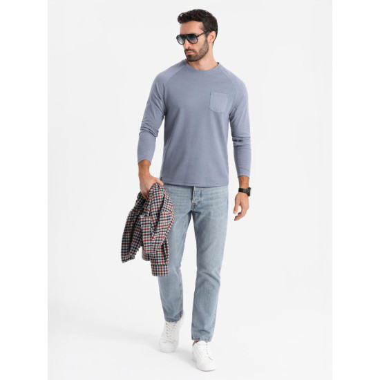 Vyriška mėlynii marškinėliai ilgomis rankovėmis Doug