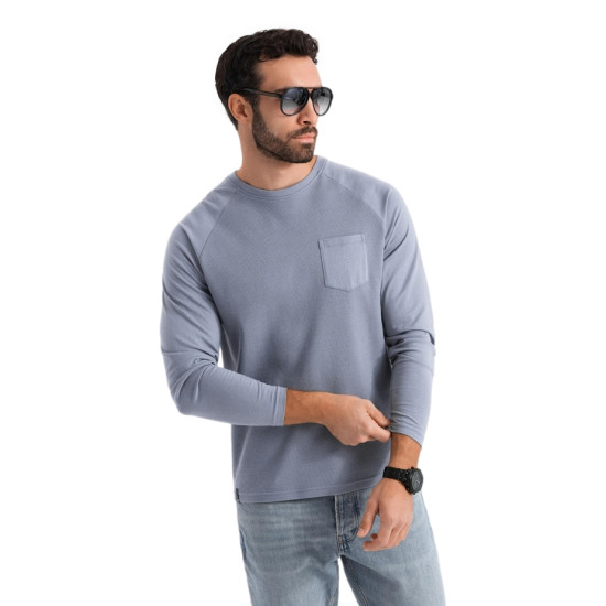 Vyriška mėlynii marškinėliai ilgomis rankovėmis Doug