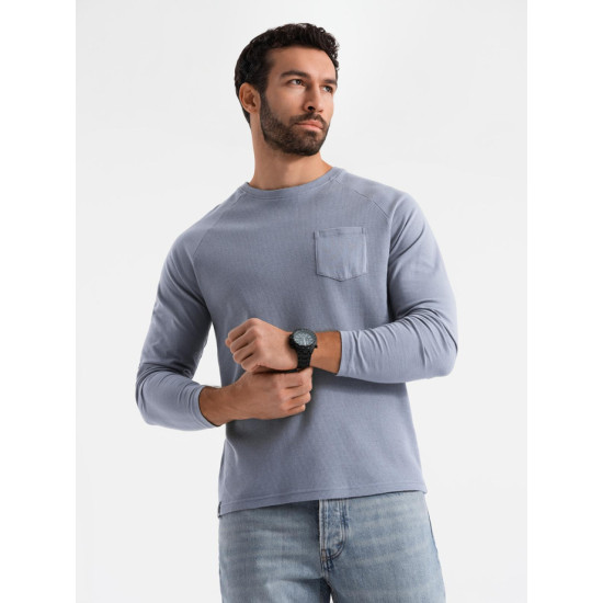 Vyriška mėlynii marškinėliai ilgomis rankovėmis Doug