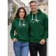 Dark green hooded sweatshirt Heart (white)