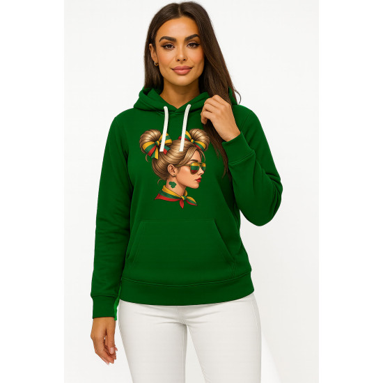 Moteriškas tamsiai žalias džemperis Lietuvaitė