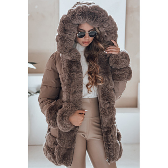 Moteriška ruda striukė su kailiu City