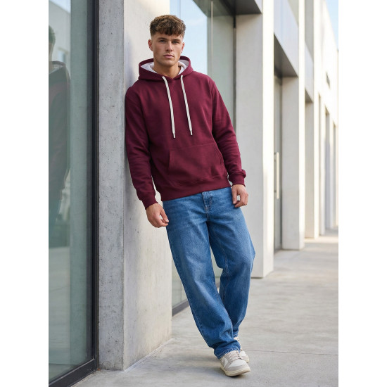 Vyriškas bordo džemperis Ostin Vyriški džemperiai su gobtuvu