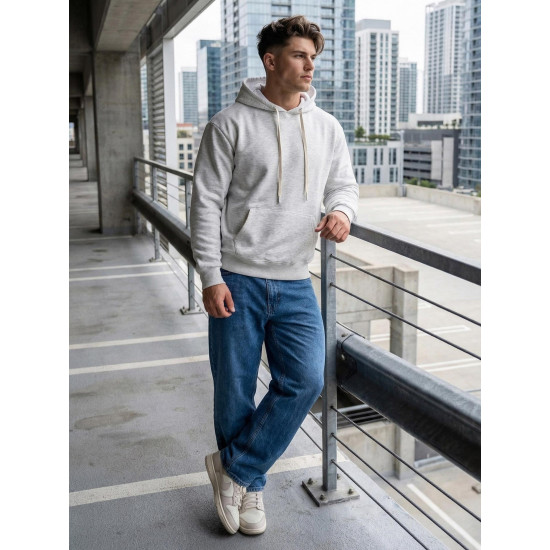Men's light grey jumper Ostin Hooded jumpers