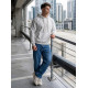Men's light grey jumper Ostin Hooded jumpers