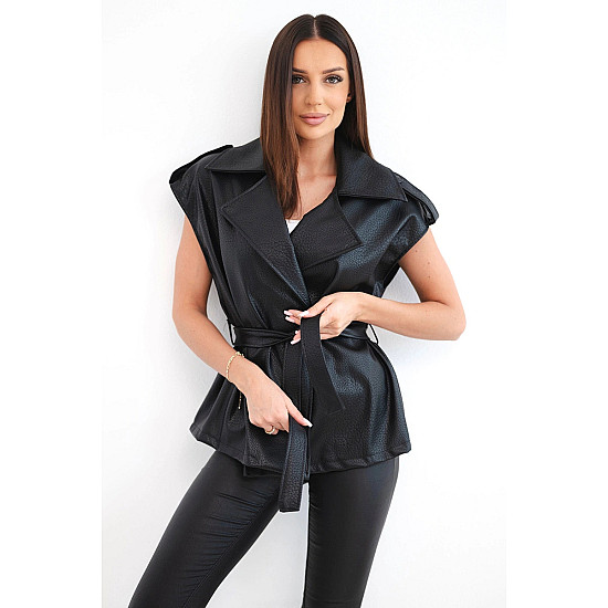 Ringo Women's Black Leather Vest