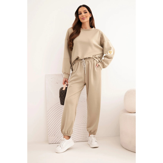 Damski jasnobrązowy casualowy zestaw Isabel