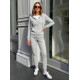 Pilkos spalvos moteriškas komplektas su gobtuvu „Kornel“