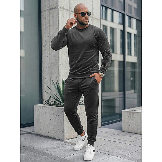 Dark gray velour set by Bill