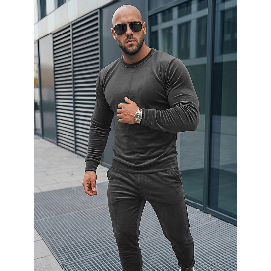 Dark gray velour set by Bill