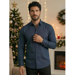 Vyriški tamsiai mėlyni marškiniai Melba