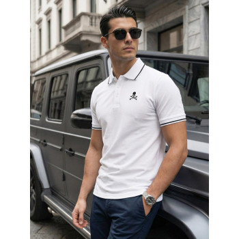 Men’s white polo shirt Skull