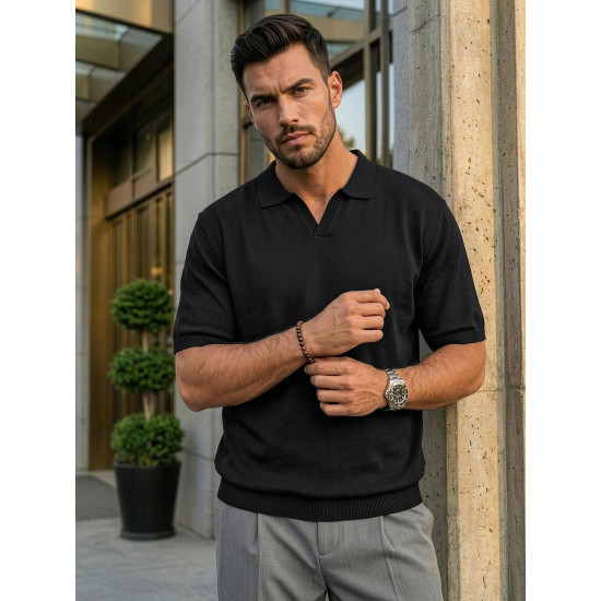 Vyriški juodi polo marškinėliai Tyler POLO marškinėliai