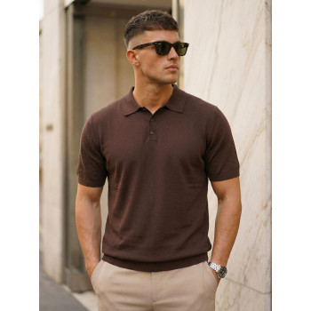 Men's dark brown Vibe polo shirt