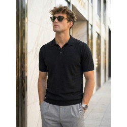 Vyriški juodi polo marškinėliai Vibe