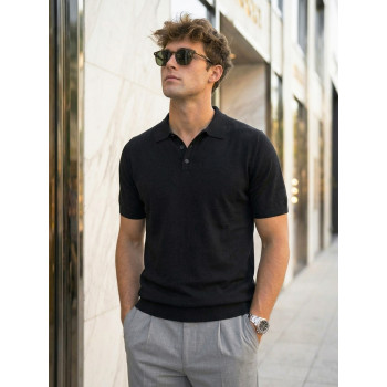 Men's Black Vibe Polo Shirt