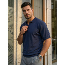 Vyriški tamsiai mėlyni polo marškinėliai Tyler