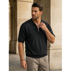 Vyriški juodi polo marškinėliai City