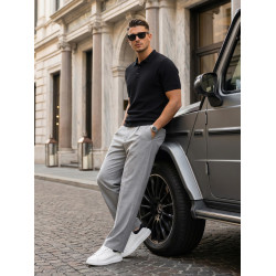 Vyriški juodi polo marškinėliai Street