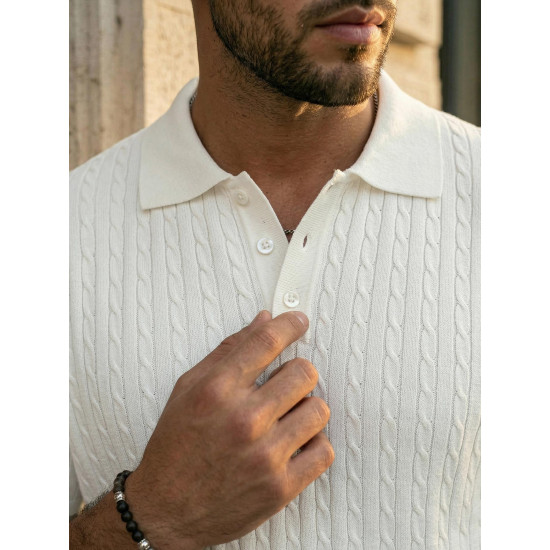 Vyriški balti polo marškinėliai Style POLO marškinėliai