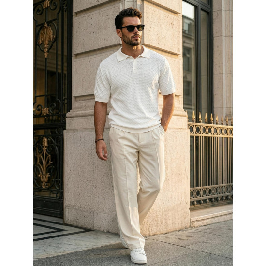 Vyriški balti polo marškinėliai Style POLO marškinėliai