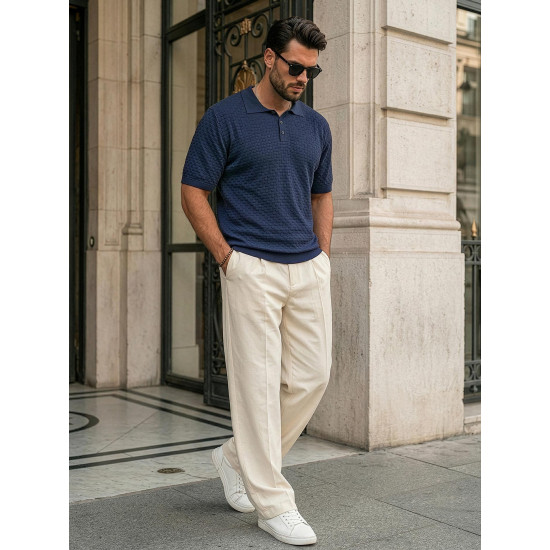 Vyriški tamsiai mėlyni polo marškinėliai Style POLO marškinėliai