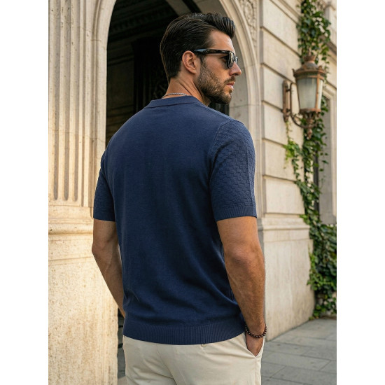 Vyriški tamsiai mėlyni polo marškinėliai Style POLO marškinėliai