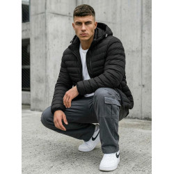 Pereinamojo laikotarpio juoda striukė Denal